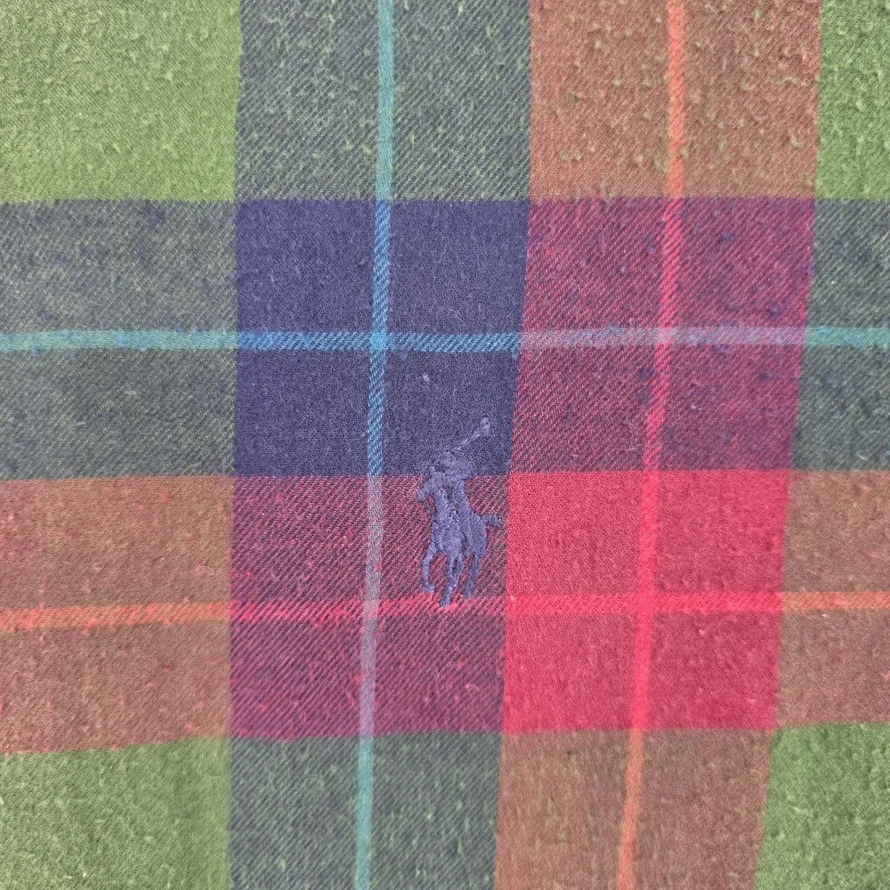 Polo Ralph Lauren Blake Mens XL Green Red Plaid Flannel Button Down Shirt Cotton